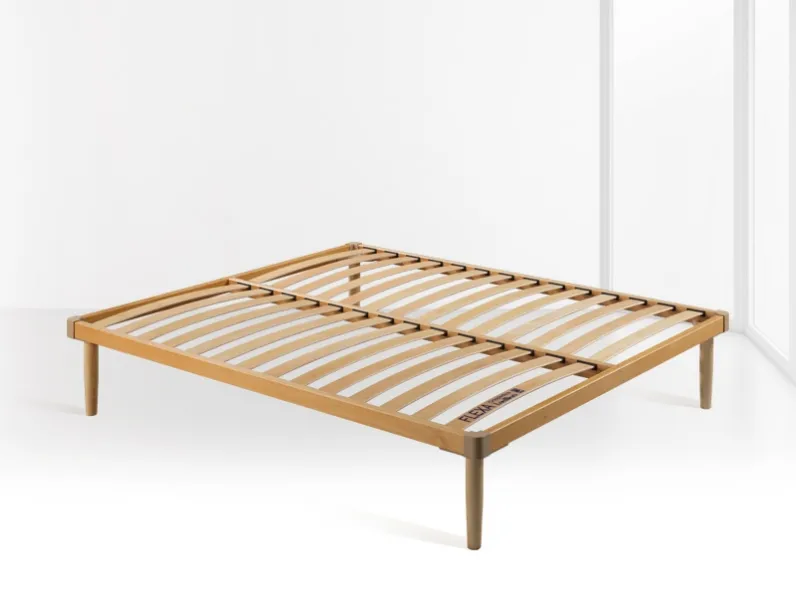 Rete letto Flexa standard in Faggio naturale, ortopedica e antiaffossamento di Lordflex's