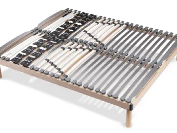 La rete a doghe in legno Gobi di Brentaflex offre un supporto ergonomico e duraturo.