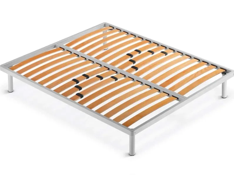 Rete con profilo in metallo e doghe in Faggio multistrato curvato a vapore Mojave di Brentaflex