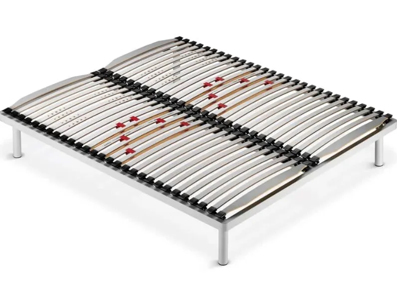 Rete con profilo in metallo e doghe in Faggio multistrato curvato a vapore Sechura di Brentaflex