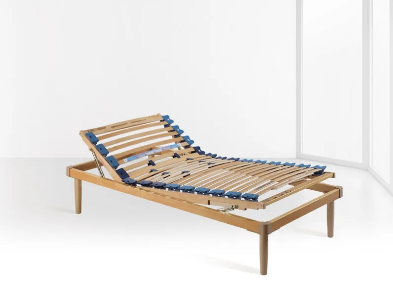 Rete letto Twin caucciù atp in Faggio naturale regolabile ed ergonomica di Lordflex's