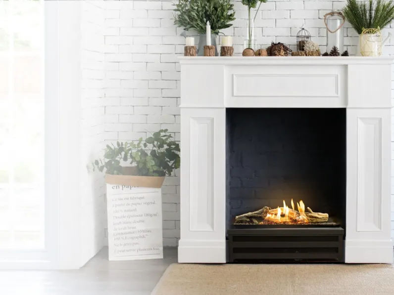 Caminetto a bioetanolo Basket Fire Logs di Planika