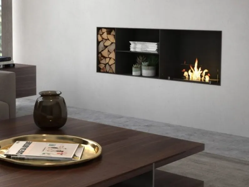 Biocamino Incasso 120 con finitura minimale di Maisonfire