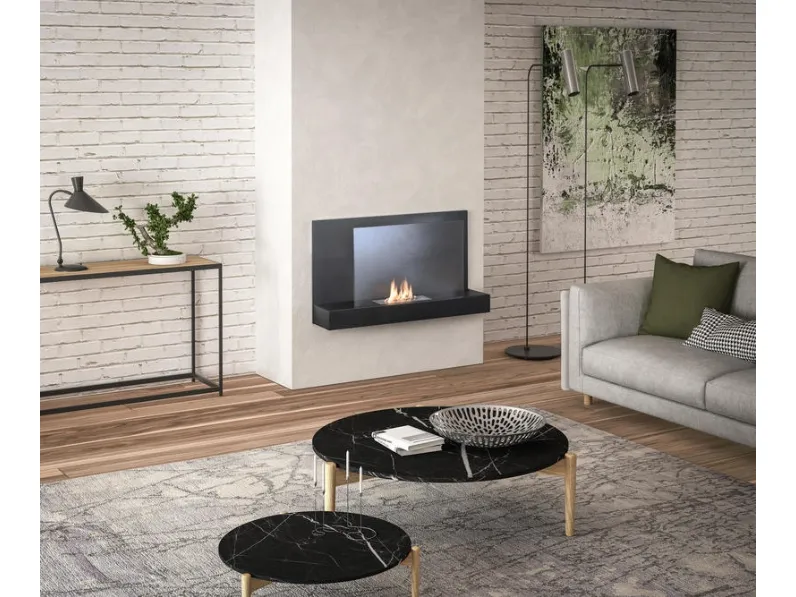 Biocamino da parete Bmovie in acciaio inossidabile e vetro temperato di Stones