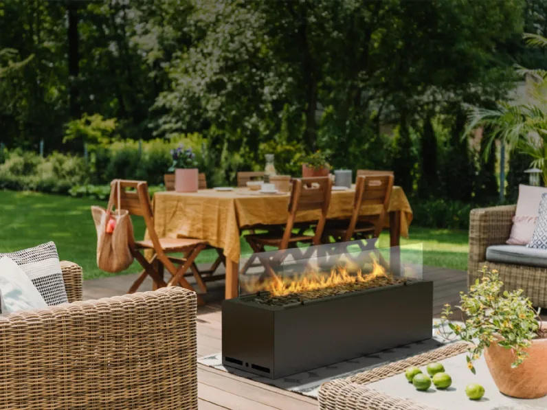 Caminetto a gas da giardino Nero Galio Black di Planika