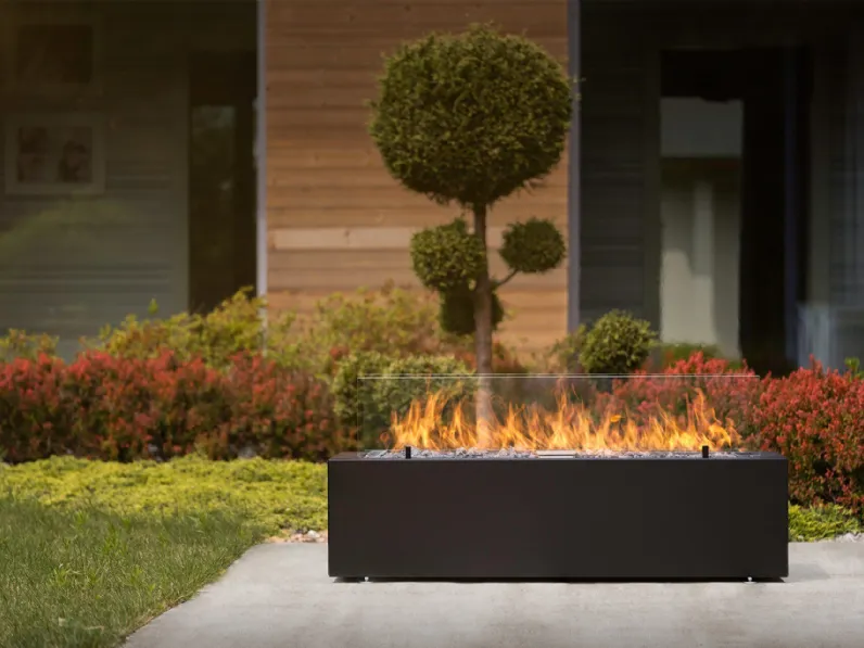 Caminetto a gas da giardino Nero Galio Black di Planika