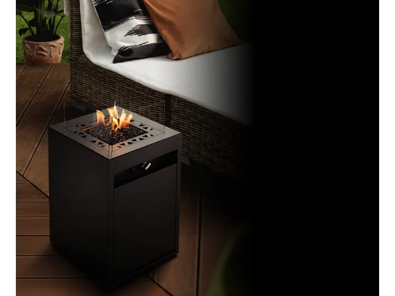 Caminetto a gas decorativo per giardino Square di Planika