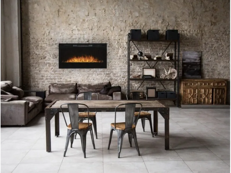 Camino elettrico a led da incasso a parete di dimensioni ridotte Thera Mini di Maisonfire