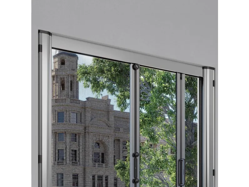 Zanzariera a rullo laterale doppia a molla in alluminio con cassonetto arrotondato di Pronema