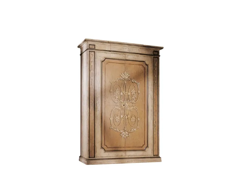 Armadio con ante battenti in legno decorato Art 2621 di Vittorio Grifoni