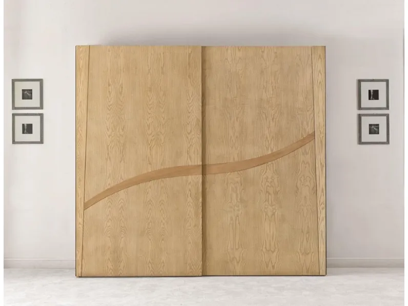 Armadio in frassino a 2 ante scorrevoli 3290-A di Zanini