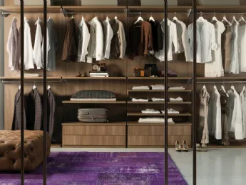 444 Cabina Armadio Rail System Rovere Tabacco