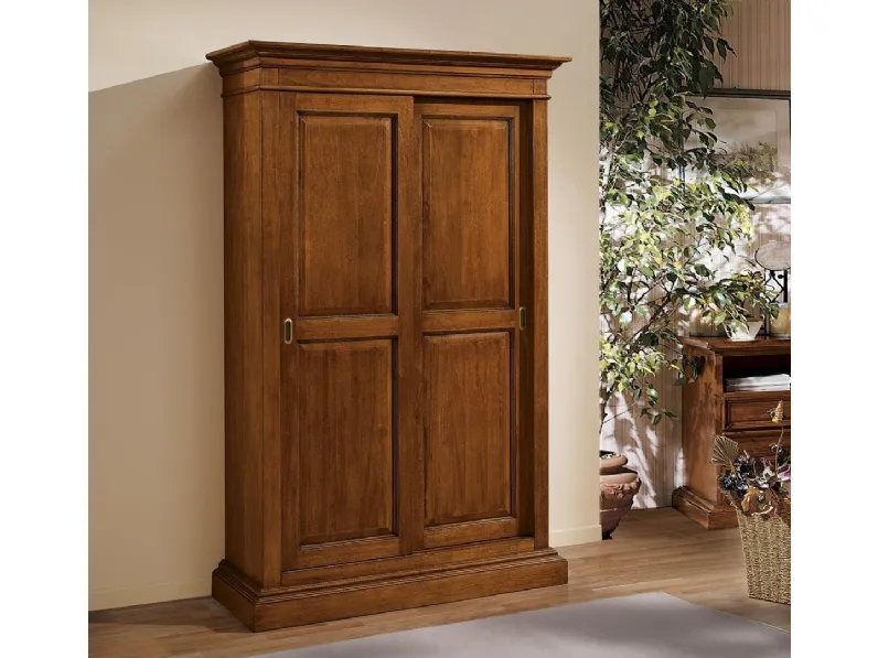 Armadio in legno massello a 2 porte scorrevoli 482-A di Zanini