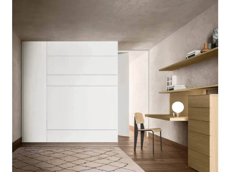 Armadio battente Alterna SM2011 con modulo letto di Zalf