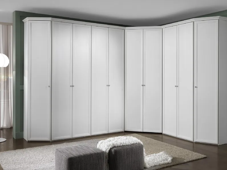 Armadio Angolare 01 finitura Frassino Bianco di Felver
