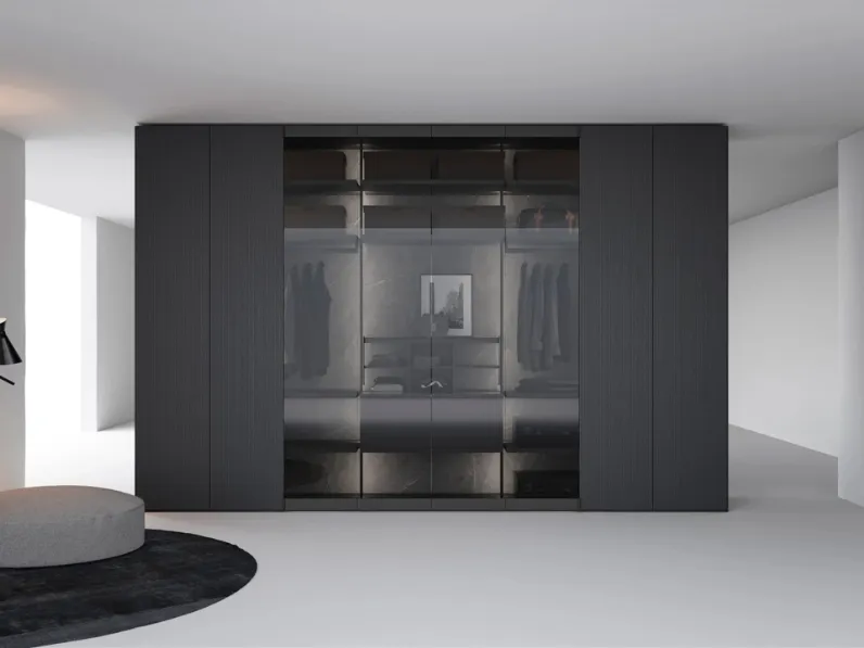 Armadio Freedhome Apertura Totale 50 vetro fumé di Caccaro