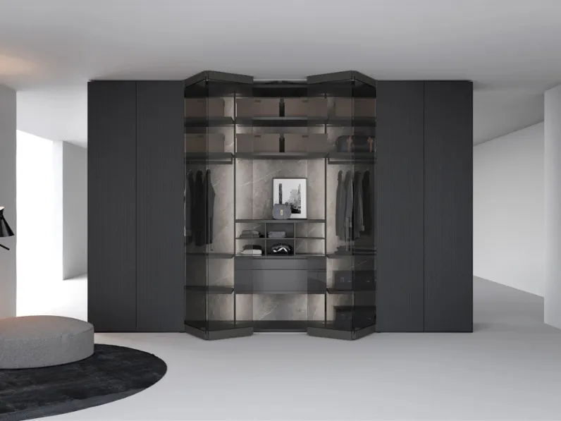 Armadio Freedhome Apertura Totale 50 vetro fumé di Caccaro