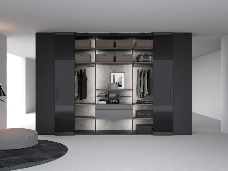 Armadio Freedhome Apertura Totale 50 vetro fumé di Caccaro