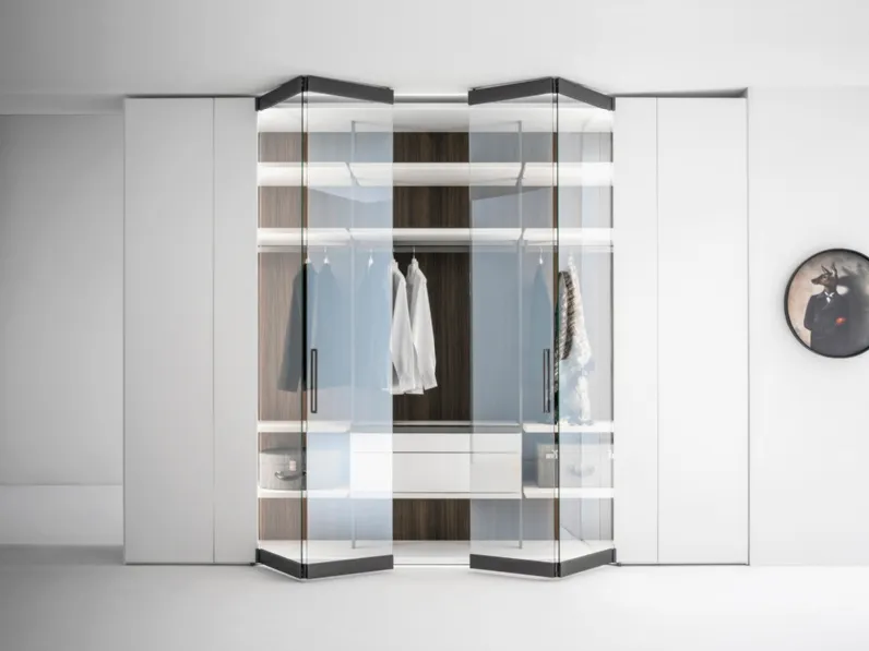 Armadio Freedhome Apertura Totale 50 vetro extrachiaro di Caccaro