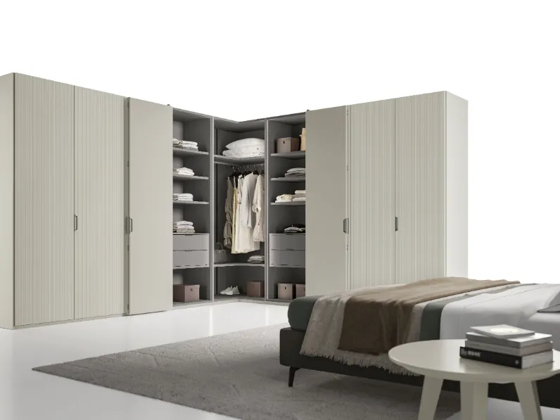 Armadio Ardecò Axel a Libro Salis e Decor Riga di Spagnol Mobili