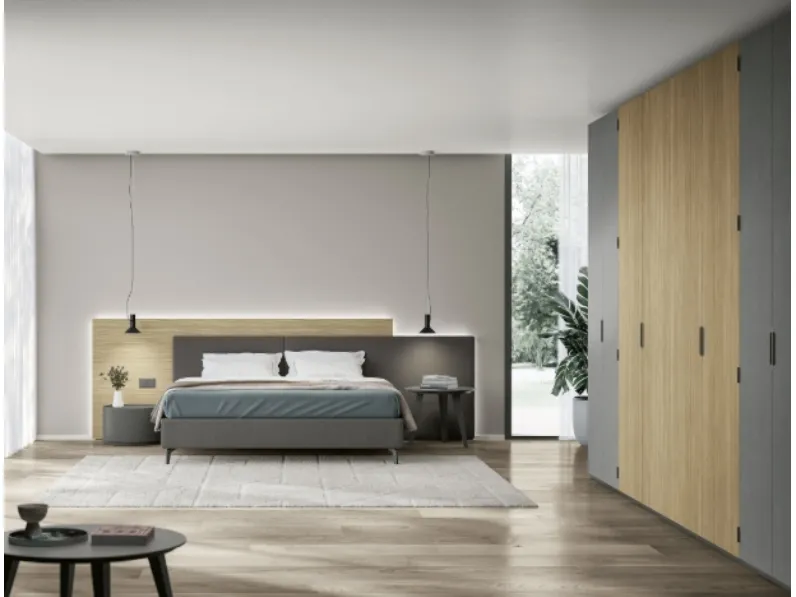 Armadio Ardecò Axel a Libro Ardesia e Rovere di Spagnol Mobili