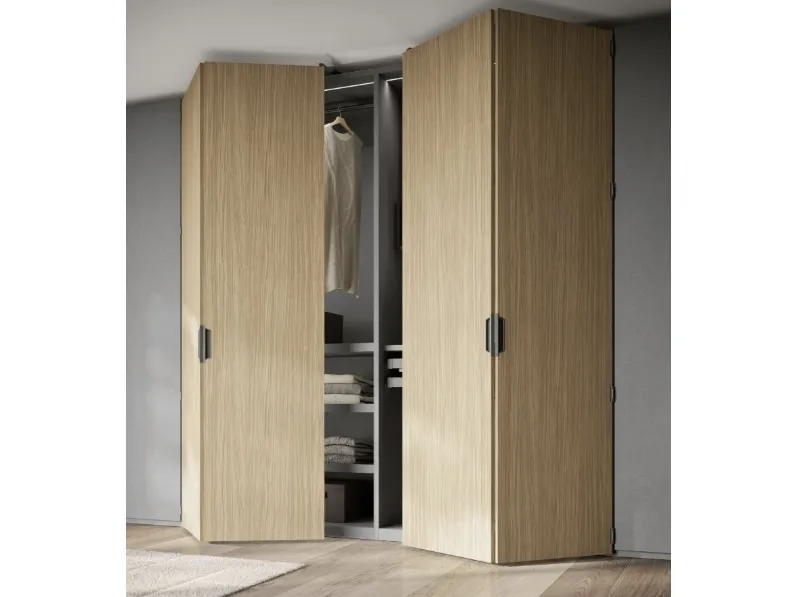 Armadio Ardecò Axel a Libro Ardesia e Rovere di Spagnol Mobili