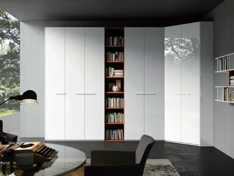 Armadio Ardecò Axel Neve in laccato lucido di Spagnol Mobili