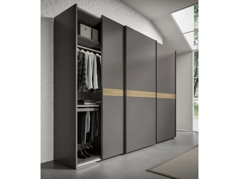 Armadio Ardecò Scala in laccato Grafite di Spagnol Mobili