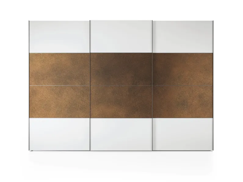 Armadio Ardecò Window Neve con doppia fascia in Iron Bronzo di Spagnol Mobili