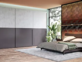 Armadio Scorrevole Grafite e Cemento