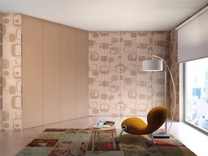 Armadio Ante Battenti 01 a filo muro finitura laccato opaco di Pozzi Armadi