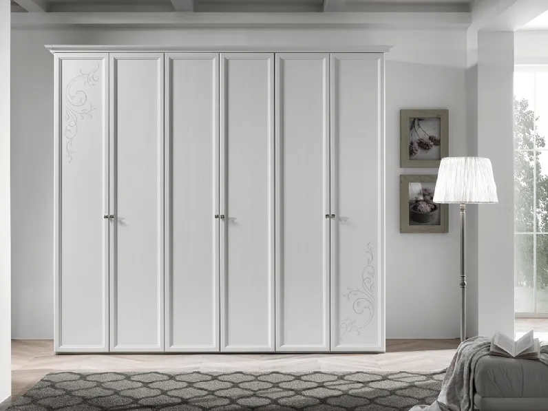 Armadio 03 con anta battente finitura Frassino Bianco di Felver