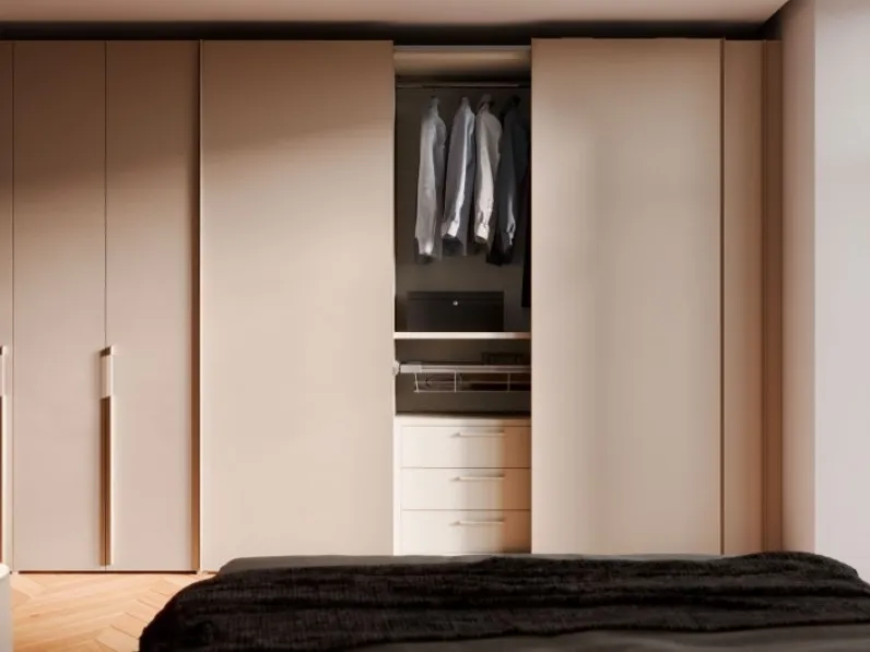 Armadio Night 31 Mix in melaminico con ante Scorrevoli e Battenti di Nardi Interni