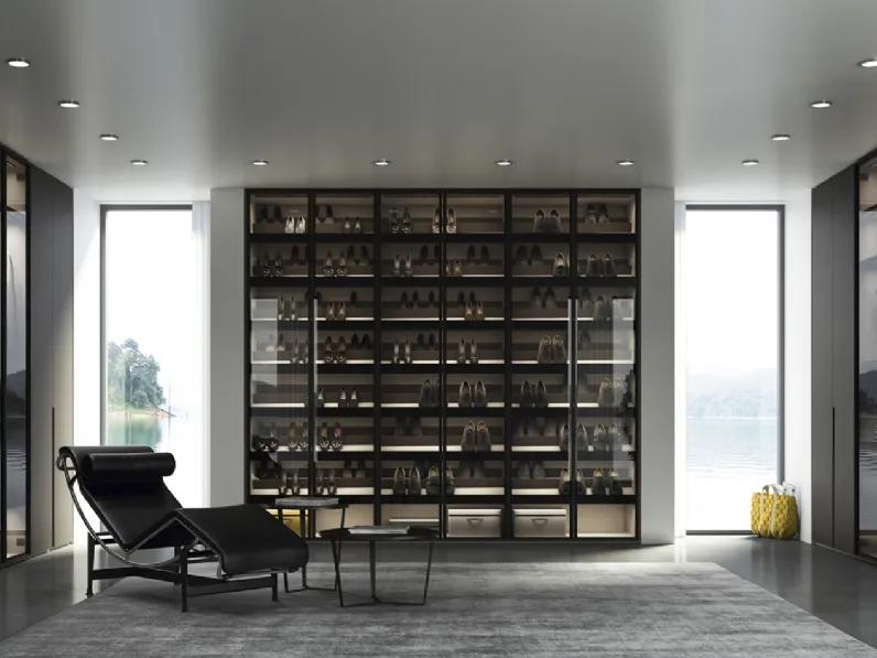 Armadio con ante battenti in vetro Beta di Linegianser