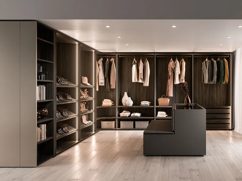 Cabina Armadio Americano finitura Rovere Carbone di Cinquepuntozero