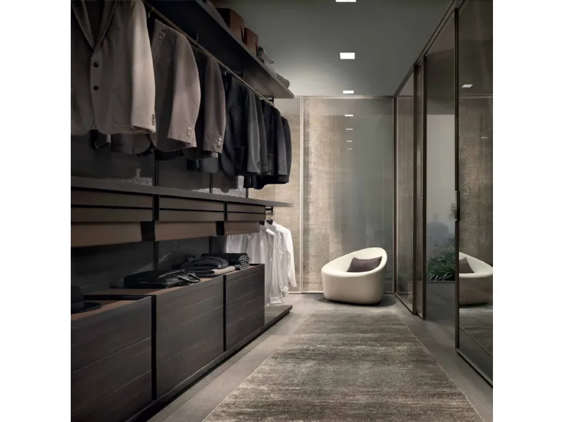 Cabina armadio Dress Bold Larice Carbone di Rimadesio