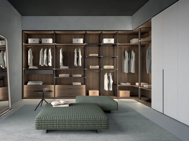 Cabina Armadio Frame in materico finitura effetto legno di Tagliabue Mobili