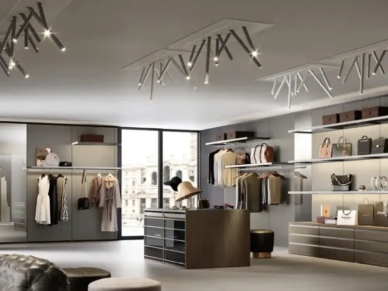 Cabina armadio stile boutique Gemini G227 di Moretti Compact Giorno Notte