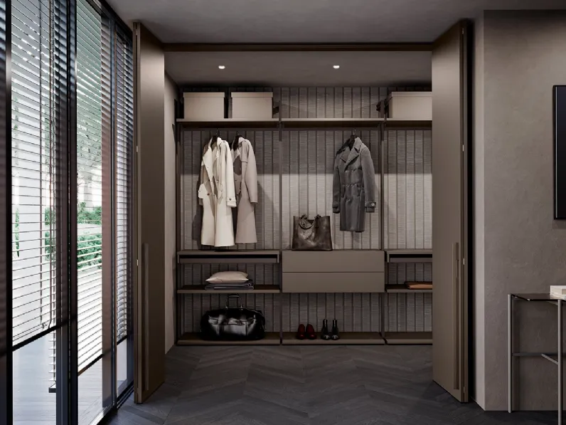 Cabina Armadio Loft in laccato Fango opaco di Olivieri