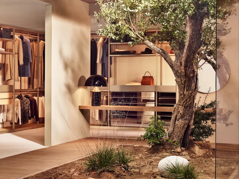 Cabina Armadio Senzafine in nobilitato olmo di Poliform