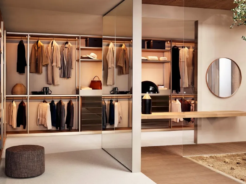 Cabina Armadio Senzafine in nobilitato olmo di Poliform