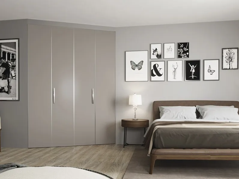 Cabina Armadio in Vetro laccato Tortora di Pozzi Armadi