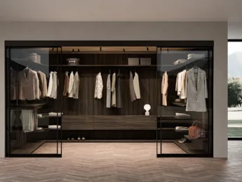 Cabina Armadio Wall System Rovere Carbone