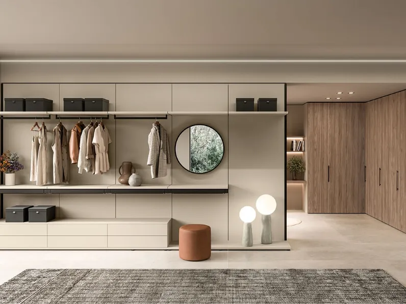 Cabina Armadio Wall System laccata Tortora di Cinquepuntozero