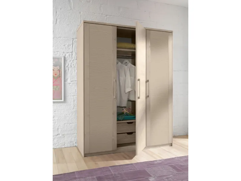 Armadio con ante battenti Caldo legno 044 di Linea3