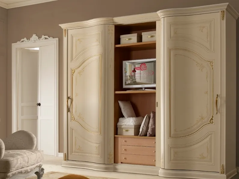 Armadio Canova con TV di Patina Rosa