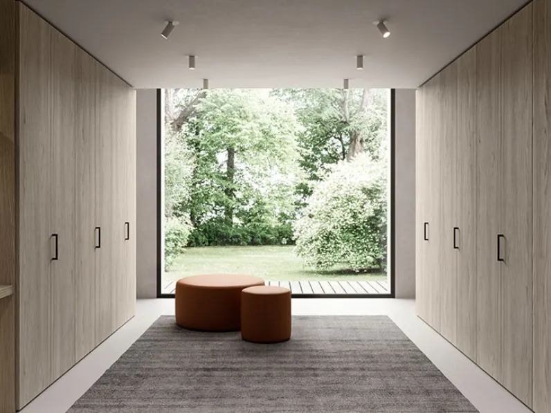 Armadio Free anta battente finitura rovere ossido di Cinquepuntozero