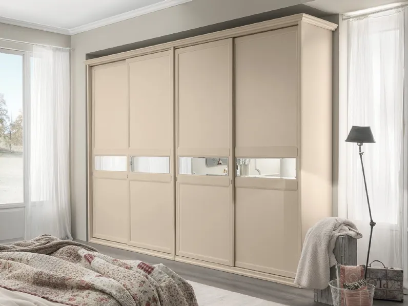 Armadio con ante scorrevoli Arcadia AM220 in melaminico e specchi di Colombini Casa