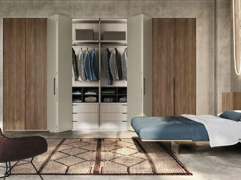 Armadio con ante a soffietto Comp N12 in laccato e legno di Mobilgam