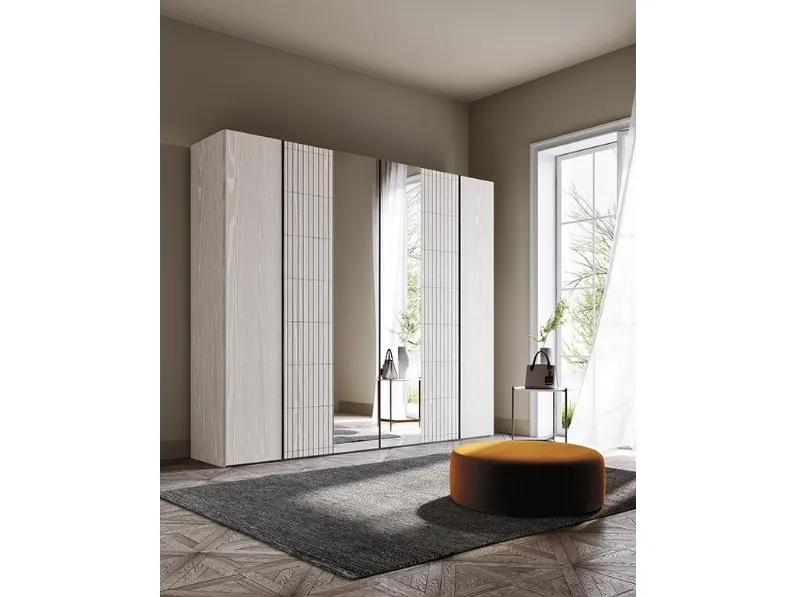 Armadio con ante battenti in legno e vetro Comp N21 di Mobilgam